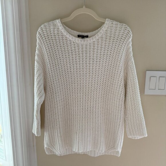 Eileen Fisher Chunky Cotton Knit Sweater Womens Petite Medium Preppy Academia - Picture 2 of 9